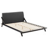 Luella Queen Upholstered Fabric Platform Bed, Walnut Gray