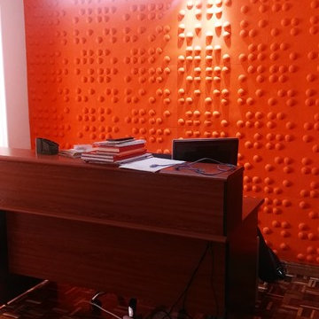 Complete gypsum partition with a future wall.