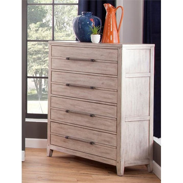 American Woodcrafters Aurora 4-Drawer White-washed Wood Chest