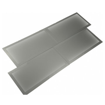 Frosted Elegance 8 in x 16 in Beveled Glass Subway Tile in Matte Gray