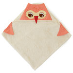 The Little Acorn - Baby Orange Owl Hooded Towel, Organic - Bundle up Baby in our all natural 100% cotton hooded bath wrap. Whimsical baby owl hoodie has a sweet happy face and little 3D wings to transform baby into your own little owlet. Great shower gift!