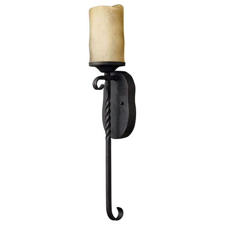 Hinkley Casa Large Single Light Sconce, Olde Black