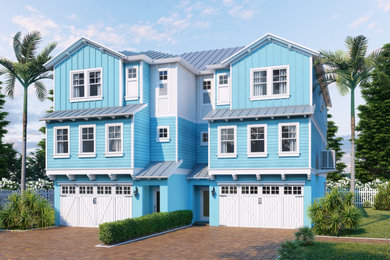 3D Rendering of Residential House Beach Style (Single and Duplex Home)