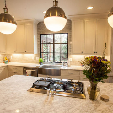 Kitchen w/ Large Waterfall Edged Island