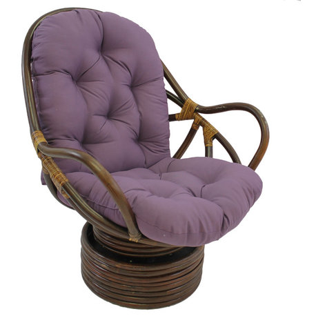 48"x24" Solid Twill Swivel Rocker Cushion, Purple