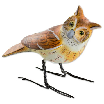 Eastern Screech Owl Ceramic Figurine