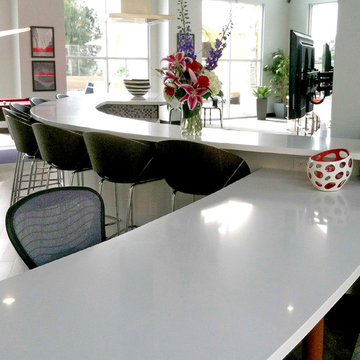 Form Quartz Slab in Snowfall Kitchen Counter