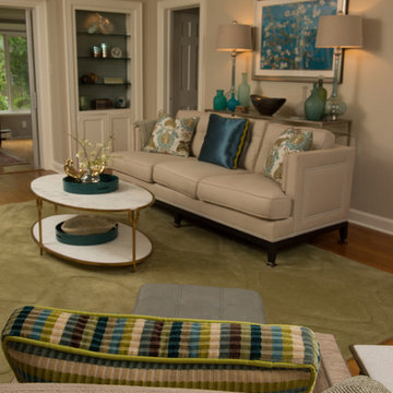 LIVING ROOM - HUES OF BLUES AND GREENS – Sea Glass inspired color scheme