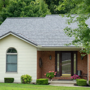 Metal Roofing - Oxford Slate Rock Metal Shingle in Gray House 3