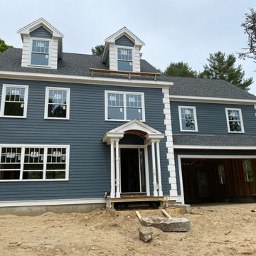 James Hardie cement board siding installation in Kingston, MA.