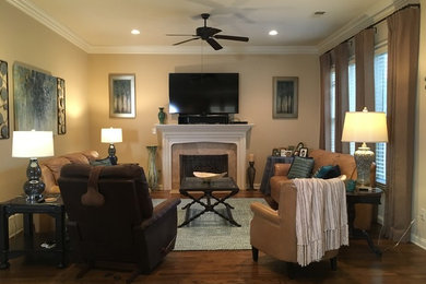 Example of a transitional family room design in Other