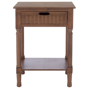 Cleo 1 Drawer Accent Table, Brown