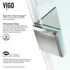 VIGO 40"x40" Frameless Neo-Angle 3/8" Shower, With Low-Profile Base, Brushed Nickel, 38", High Base