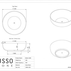 NOTION STONE RESIN SOLID SURFACE FREESTANDING ROUND BATH 1500 - Products