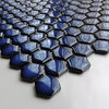 10.2"x11.8" Glazed Porcelain Mosaic Tile Sheet Barcelona 1" Hexagon Cobalt Blue