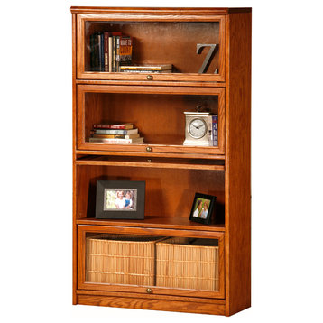 Eagle Furniture Classic Oak 4-Door Lawyer Bookcase, Iron Ore Oak