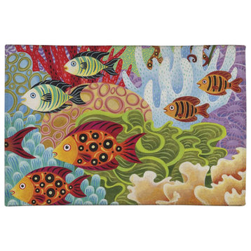 Fish in the Hood 5'x7' Chenille Rug