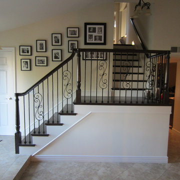 Wood and decorative individual iron balusters