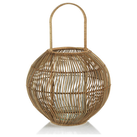 Teramo Rattan Woven Decorative Lantern, Large