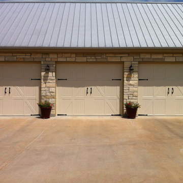 Carriage house overhead garage doors