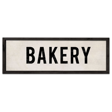 Wood Bakery Sign, Hand Painted Kitchen Sign, 12x36, Black Frame
