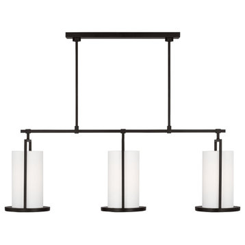 Sherwood Casual 3-Light Indoor Large Linear Chandelier, Aged Iron