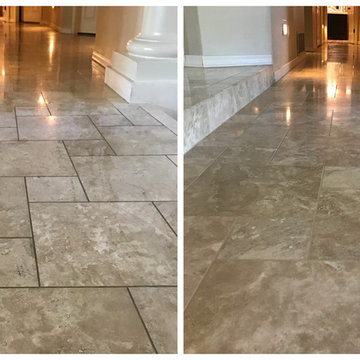 Travertine Cleaning, Polishing & Grout Color Seal Tempe, AZ