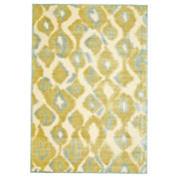 Weave & Wander Grayton Lustrous Textured Floral Area Rug, Cream/Sage, 9'8"x12'7"