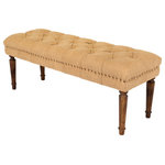 Surya - Surya Americus Brown Upholstered Bench 19"H X 46"W X 16"D - Embodying time-honored designs that have been revered for generations, the Americus Collection redefines vintage charm from room to room within any home décor. Made in India with Jute, Manufactured Wood, Wood. For optimal product care, wipe clean with a dry cloth. Manufacturers 30 Day Limited Warranty.