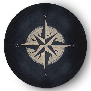 Compass Nautical Chenille Rug