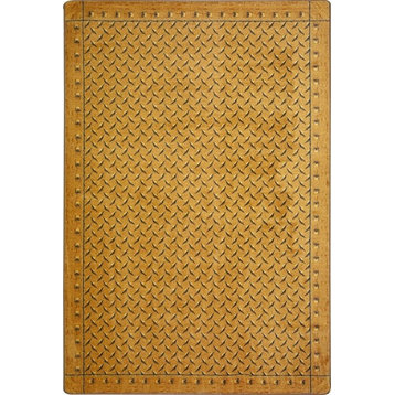 Joy Carpets Kaleidoscope, Whimsical Area Rug, Diamond Plate, 10'9"X13'2", Gold