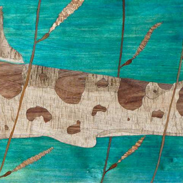 The "Kelp Leopard" Marquetry Wood Inlay Leopard Sharks