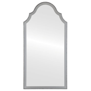 Vienne Framed Full Length Mirror, Peaks Cathedral, 23.4"x47.4", Silver Spray