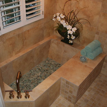 Fully Tiled Bathroom with Custom Tub
