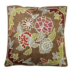 Mogul Interior - Mogul Sofa Cushion Covers Suzani Embroidered Handmade Indian Toss Pillow Sham - Pillowcases and Shams