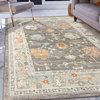 Bohemian Seaford Indoor/Outdoor Area Rug, Taupe, 5'1"x7'6", Bordered