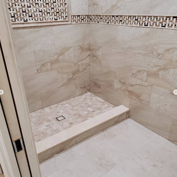 Modern Walk In Shower Remodel With Mosaic Accent Tile Michigan
