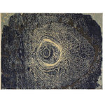 Bareens Designer Rugs - Chic Ziegler Abstract Leigha Blue Ivory Hand-Knotted Wool Rug - 8'0'' x 10'5'' - Enhance the ambiance of your home with this magnificent Persian-influenced Turkish hand-knotted rug made by skilled artisans capable of creating the most exceptional vegetable dyes and hand-spun wool. This exquisite handmade rug is a one-of-a-kind  Kafkaz, otherwise identified as Chobi, Chobi Peshawar, Oushak, or Ziegler rug. These handmade rugs are crafted in Pakistan utilizing superior-quality wool imported from Australia, New Zealand, and Korea in two types of weaves: the Persian weave and the Mori weave. This rug is meticulously crafted by hand using the finest natural vegetable dyes extracted from local plants. The artisans use a blend of hand-spun local and fine merino wool, resulting in a rug with a compelling texture, higher lanolin content, and longer staple. The artisans occasionally incorporate natural or artificial silk into the pile to enhance specific motifs. The finished product is an awe-inspiring execution of flawless design and an understated palette that exudes elegance.