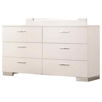 Coaster Felicity Contemporary 6-Drawer Wood Dresser in White