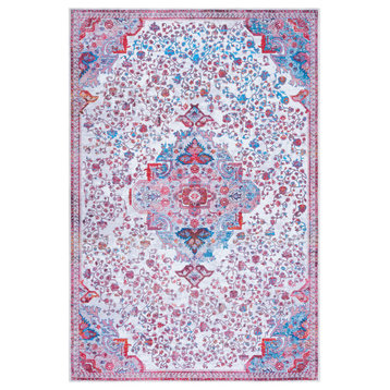 Safavieh Serapi Sep394A Vintage Distressed Rug, Ivory and Red, 5'3"x7'7"