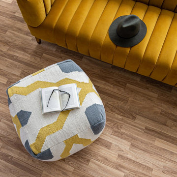Barcelona Pouf – Mustard Multi