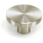 Laurey - Melrose Stainless Steel Large Flat Top Knob  - 1 1/2" - Melrose Stainless Steel Large Flat Top Knob  - 1 1/2"; Laurey is today's top brand of Decorative and Functional Cabinet Hardware!  Make your home sparkle with our Decorative Knobs and Pulls, or fix up your cabinets with our Functional Hardware!  Cabinets feel better when Laurey's on them! Lifetime Warranty, and packaged with two Sets of 8-32 Machine Screws - 1" & 1.5"