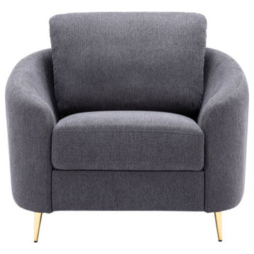 Yuina Foam Upholstered Chair, Gray Linen