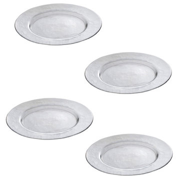 Set Of 4 Glass Charger Plate D13"