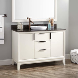 48" TALYN MAHOGANY VANITY FOR SEMI-RECESSED SINK - WHITE - Bathroom Vanities And Sink Consoles