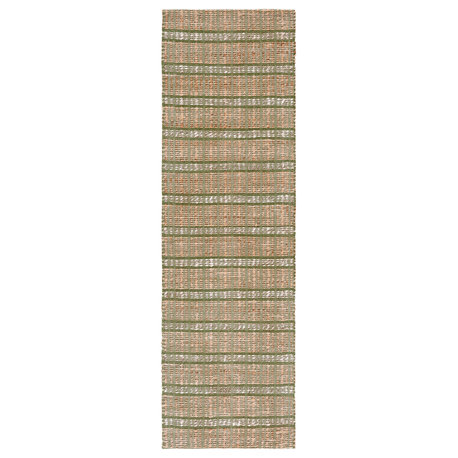 Safavieh Natural Fiber Collection NFB656Y Rug, Green/Natural, 2'3" x 8'