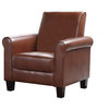 Gresham Upholstered Faux Leather Accent Arm Chair, Brown