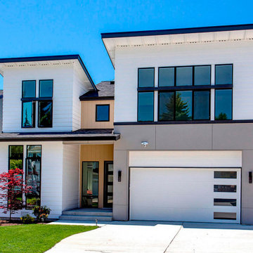 Siding Installation - James Hardie Lap Siding & Board and Batten in Arctic White