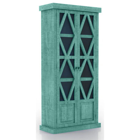 Rustic Display Cabinet, Aqua Fiesta