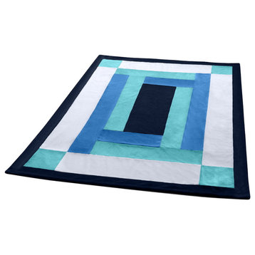 Onitiva - Wild Ocean Soft Coral Fleece Patchwork Throw Blanket (59"-78.7")